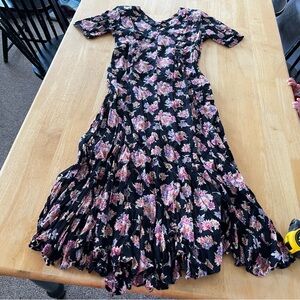 STARINA maxi floral dress Black and Pink